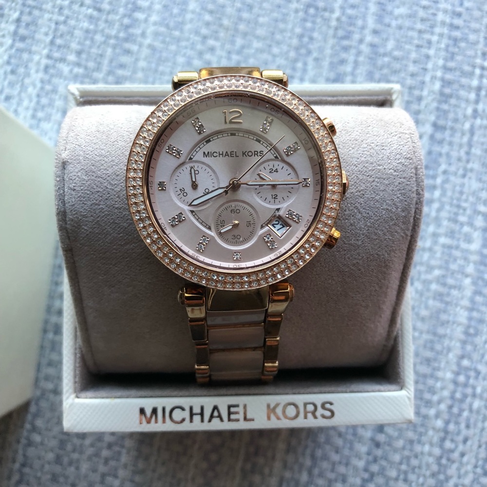 Michael Kors Rose Gold Swarovski Crystal Watch